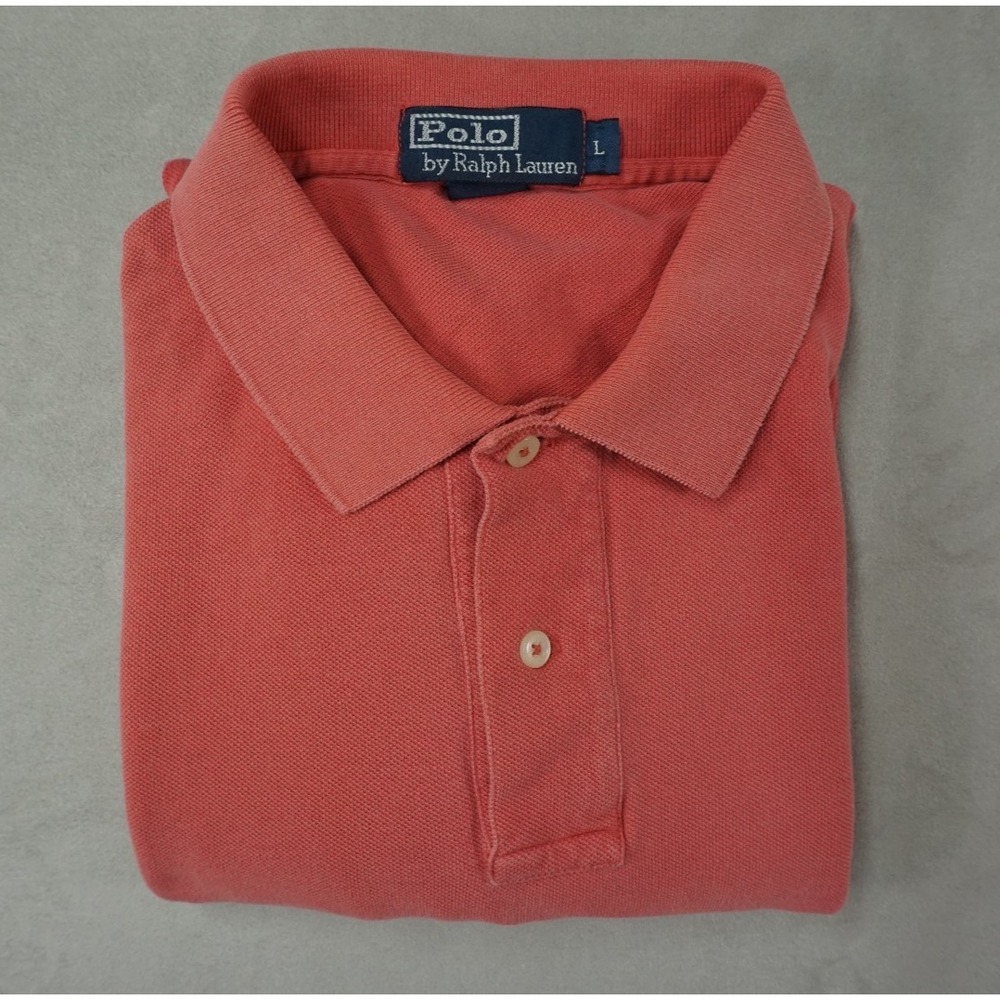 Polo Ralph Lauren Long Sleeve Polo Shirt Mens Large Red Classic Fit Blue Pony